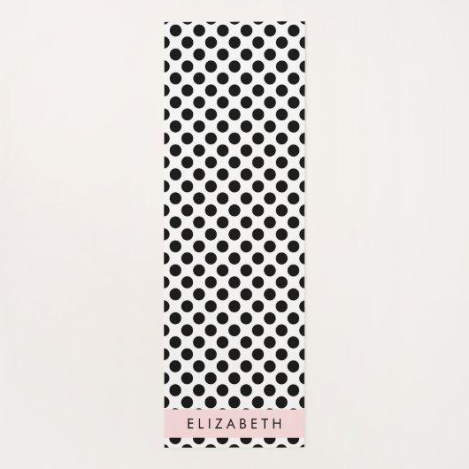 Zwart-witte pooldots, gedopt, Jouw naam Yogamat (Achterkant)