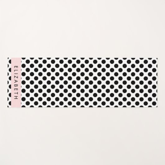 Zwart-witte pooldots, gedopt, Jouw naam Yogamat (Voorkant (horizontaal))