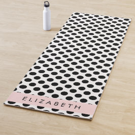 Zwart-witte pooldots, gedopt, Jouw naam Yogamat