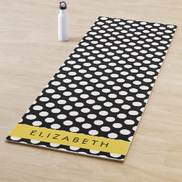 Zwart-witte pooldots, gedopt, Jouw naam Yogamat