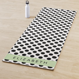 Zwart-witte pooldots, gedopt, Jouw naam Yogamat