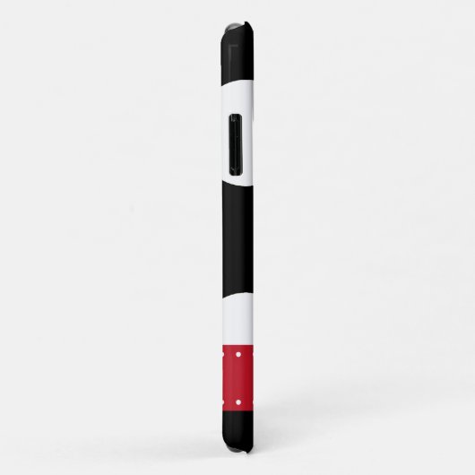 Zwart-witte pooldots, gedopt, monogram Case-Mate iPhone case (Achterkant/rechts)