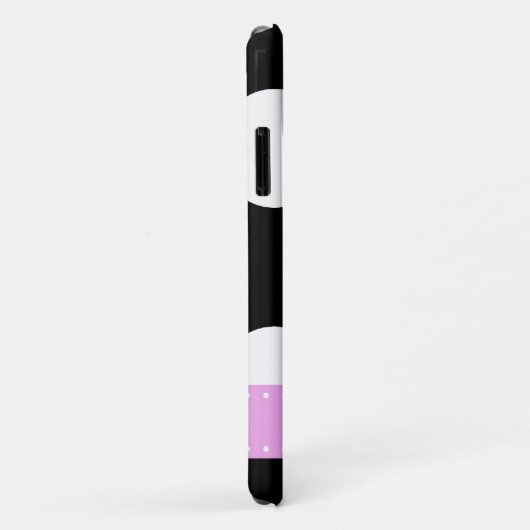 Zwart-witte pooldots, gedopt, monogram Case-Mate iPhone case (Achterkant/rechts)