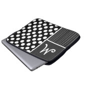Zwart-witte pooldots laptop sleeve (Voorkant onderkant)