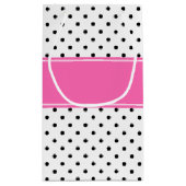 Zwart-witte pooldots met warmroze verjaardag klein cadeauzakje (Achterkant)