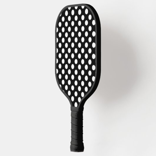 Zwart-witte pooldots pickleball paddle (Links)