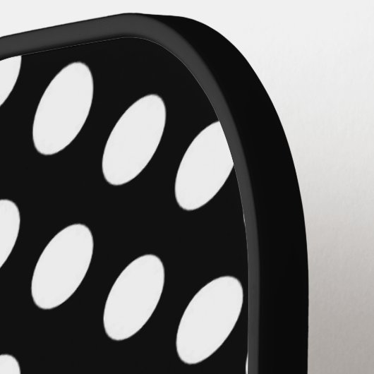 Zwart-witte pooldots pickleball paddle (Links Detail)