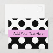 Zwart-witte pooldots, poolvlek briefkaart (Voorkant / Achterkant)