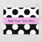 Zwart-witte pooldots, poolvlek briefkaart (Voorkant)