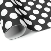 Zwart-witte pooldots, poolvlek cadeaupapier (Rol Hoek)