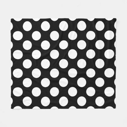 Zwart-witte pooldots, poolvlek fleece deken (Voorkant (Horizontaal))