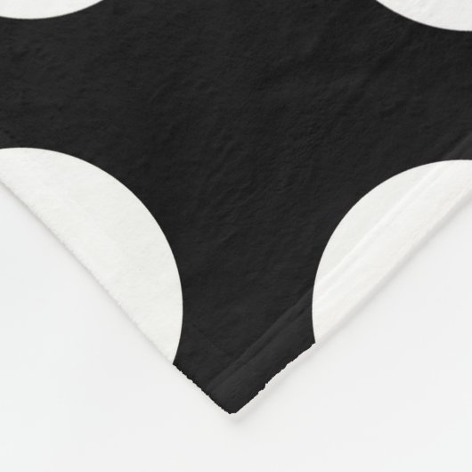 Zwart-witte pooldots, poolvlek fleece deken (Hoek)