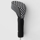 Zwart-witte pooldots, poolvlek golfheadcover (Schuin)
