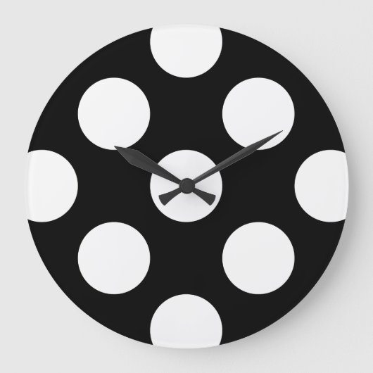 Zwart-witte pooldots, poolvlek grote klok (Voorkant)