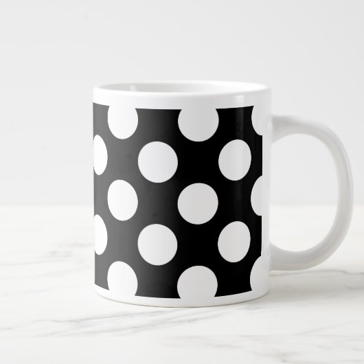 Zwart-witte pooldots, poolvlek grote koffiekop (Rechts)