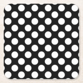 Zwart-witte pooldots, poolvlek kartonnen onderzetters (Voorkant)