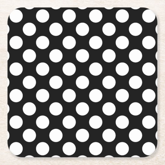 Zwart-witte pooldots, poolvlek kartonnen onderzetters (Voorkant)