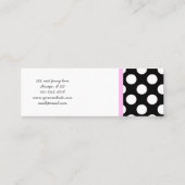 Zwart-witte pooldots, poolvlek mini visitekaartje (Achterkant)