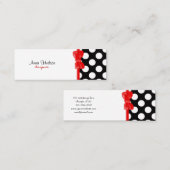 Zwart-witte pooldots, poolvlek mini visitekaartje (Voorkant / Achterkant)