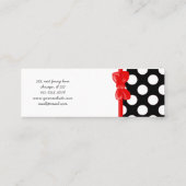 Zwart-witte pooldots, poolvlek mini visitekaartje (Achterkant)