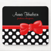 Zwart-witte pooldots, poolvlek muismat (Voorkant)