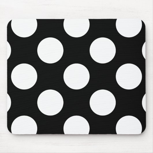 Zwart-witte pooldots, poolvlek muismat (Voorkant)