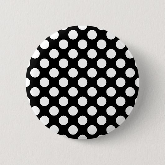 Zwart-witte pooldots, poolvlek ronde button 5,7 cm (Voorkant)