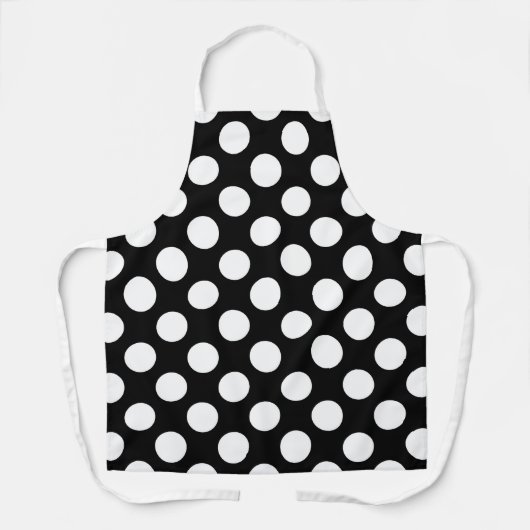 Zwart-witte pooldots, poolvlek schort (Voorkant)