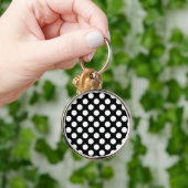 Zwart-witte pooldots, poolvlek sleutelhanger (Hand)