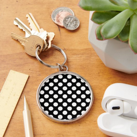 Zwart-witte pooldots, poolvlek sleutelhanger (Bureau)
