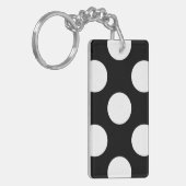 Zwart-witte pooldots, poolvlek sleutelhanger (Voorkant Links)