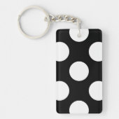 Zwart-witte pooldots, poolvlek sleutelhanger (Voorkant)