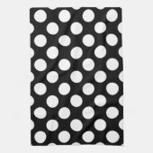 Zwart-witte pooldots, poolvlek theedoek (Verticaal)