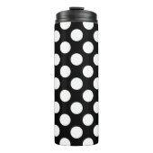 Zwart-witte pooldots, poolvlek thermosbeker (Voorkant)