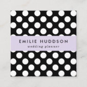 Zwart-witte pooldots, poolvlek vierkante visitekaartje (Voorkant)