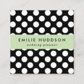 Zwart-witte pooldots, poolvlek vierkante visitekaartje (Voorkant)
