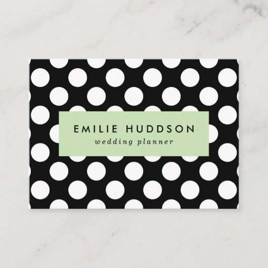 Zwart-witte pooldots, poolvlek visitekaartje (Voorkant)