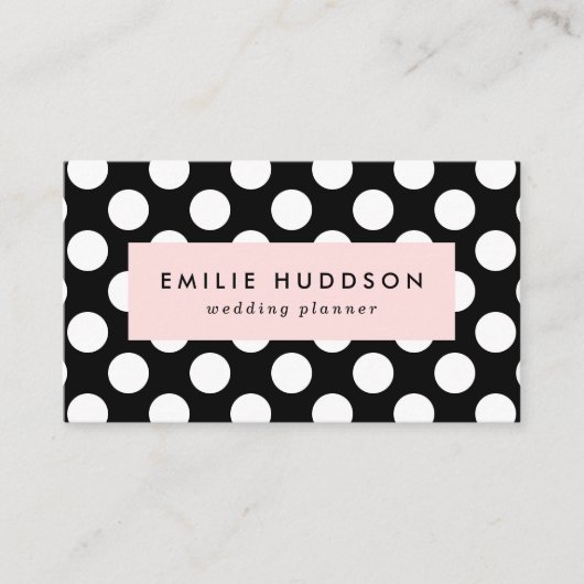 Zwart-witte pooldots, poolvlek visitekaartje (Voorkant)