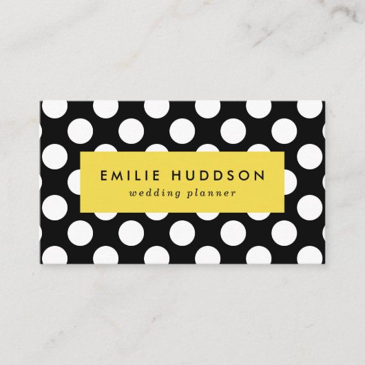 Zwart-witte pooldots, poolvlek visitekaartje (Voorkant)
