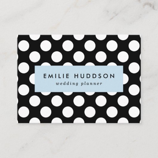 Zwart-witte pooldots, poolvlek visitekaartje (Voorkant)