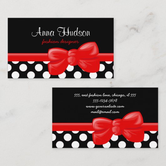 Zwart-witte pooldots, poolvlek visitekaartje (Voorkant / Achterkant)