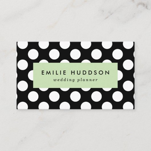 Zwart-witte pooldots, poolvlek visitekaartje (Voorkant)