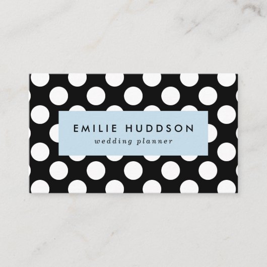 Zwart-witte pooldots, poolvlek visitekaartje (Voorkant)
