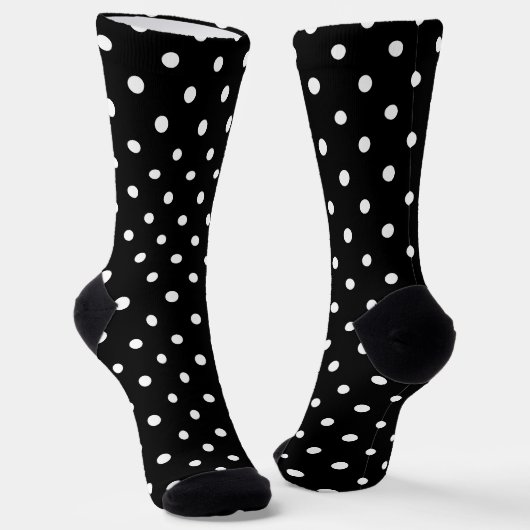 Zwart-witte pooldots sokken (Gebogen)