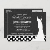 Zwart-witte pooldots uitnodiging briefkaart (Voorkant / Achterkant)