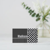 Zwart-witte pooldots visitekaartje (Staand voorkant)