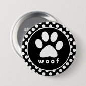 Zwart-witte poolpunten; Pauw afdrukken Ronde Button 7,6 Cm (Voorkant /achterkant)