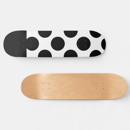 Zwart-witte poolpunten persoonlijk skateboard (Horizontaal)