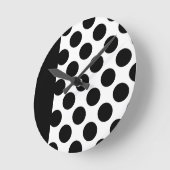 Zwart-witte poolpunten ronde klok (Hoek)