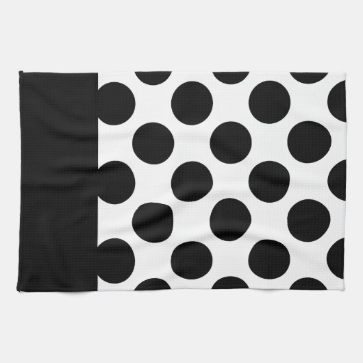 Zwart-witte poolpunten theedoek (Horizontaal)